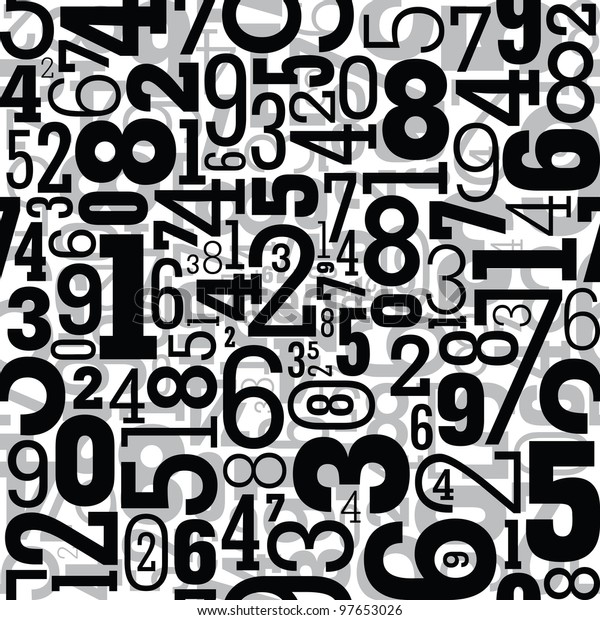 black seamless pattern numbers stock vector royalty free