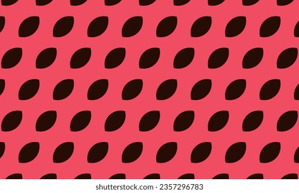 Black seamless pattern on red background. Vector ilustration