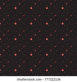 Black seamless pattern with red stars. Pattern for postcard.