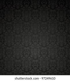 Black seamless pattern, vector