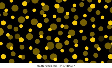 Black seamless pattern with yellow drops
