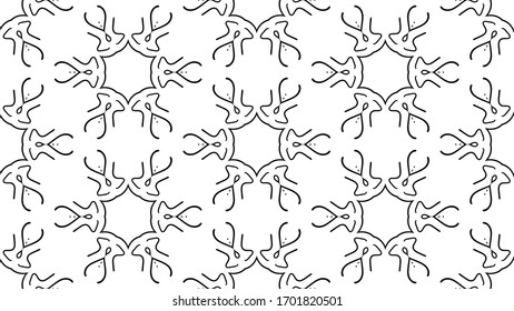 Black Seamless Pattern for your creative design templates. Vector ornament isolated on white background.