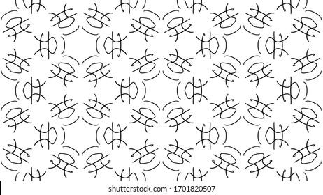 Black Seamless Pattern for your creative design templates. Vector ornament isolated on white background.