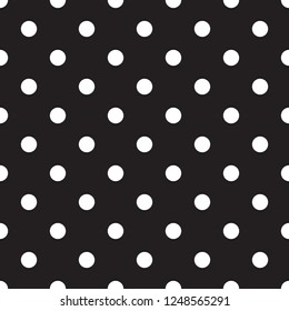 Black seamless polka dot pattern background