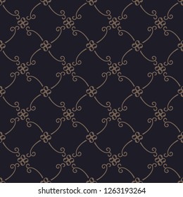 Black seamless textures. Vector rococo background. Patterns with lines, triangles, vintage ornaments