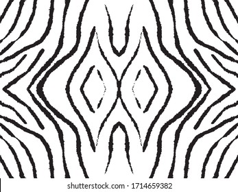 Black Seamless Tiger. Black Line Zebra. Repeat Grunge. Wild Seamless Background. White Jungle Zebra. Animal Texture. Stripe Texture African Vector Tiger. Nature Camo Giraffe. Tropical Vector Pattern.