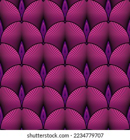 BLACK SEAMLESS VECTOR BACKGROUND WITH PINK GINKGO BILOBA LEAVES