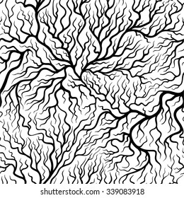 Black seamless vector texture. Tree motif. EPS 8.