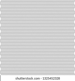 Black seamless wavy line pattern vector illustration.