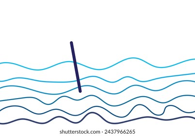 Black seamless wavy line pattern vector illustration, Modern blue vector seamless gradient wavy line pattern