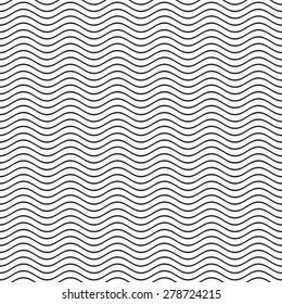 Black seamless wavy line pattern vector illustration