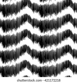 Black seamless wavy line pattern vector illustration