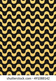 Black seamless wavy line pattern vector illustration