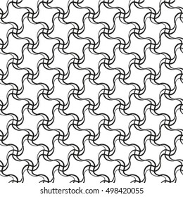 Black seamless wavy line pattern vector illustration