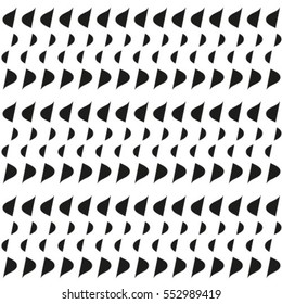 Black seamless wavy line pattern vector illustration