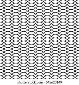 Black seamless wavy line pattern vector illustration