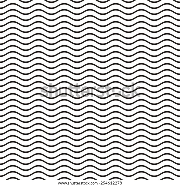 黒いシームレスな波線パターンベクターイラスト のベクター画像素材