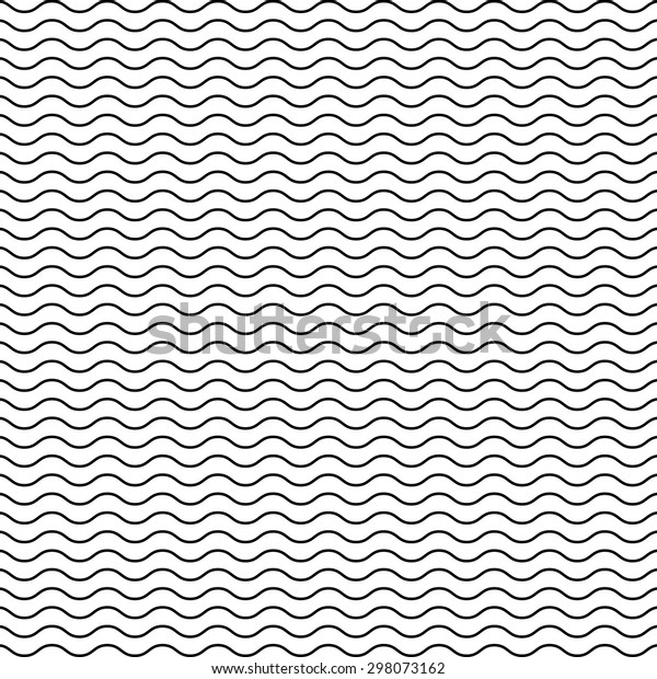 黒いシームレスな波線パターン のベクター画像素材 ロイヤリティフリー