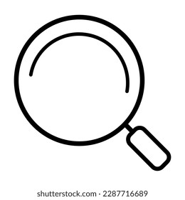 Black search icon on a white background