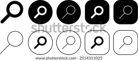 Black Search Solid and Outline Icon