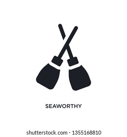 black seaworthy isolated vector icon. simple element illustration from nautical concept vector icons. seaworthy editable logo symbol design on white background. can be use for web and mobile