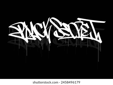 Diseño de estilo de etiqueta de graffiti BLACK SECRET