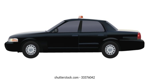 Black Secret Service Or Fbi Car Vector