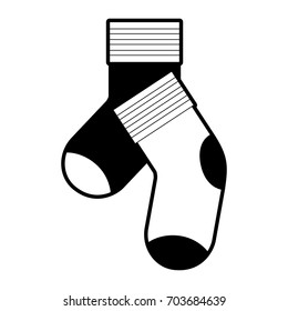 black sections silhouette of pair of socks vector illustration