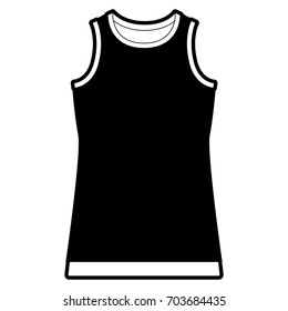 black sections silhouette of t-shirt without sleeves men vector illustration