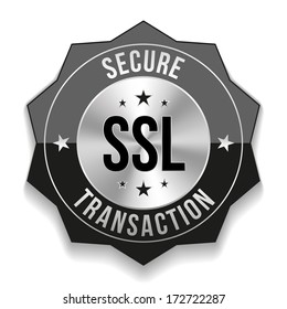 Black secure transaction badge