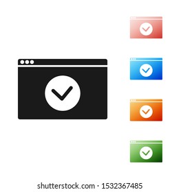 Black Secure your site with HTTPS, SSL icon isolated on white background. Internet communication protocol. Set icons colorful. Vector Illustration