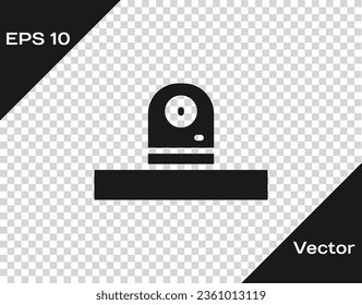 Black Security camera icon isolated on transparent background.  Vector