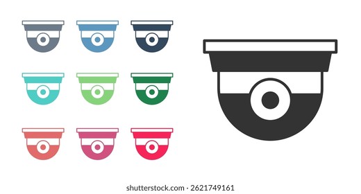 Black Security camera icon isolated on white background. Set icons colorful. Vector