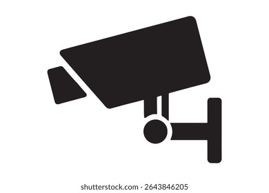 Black security camera icon on a white background image