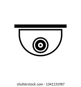 Black security camera icon. Surveillance camera. Security equipment and security guard - stock vector