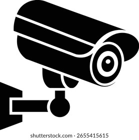 Black Security Camera Icon for Surveillance Systems