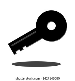 black security storage safe key isolated on white background. vector illustration 
