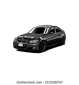 black sedan car side view
