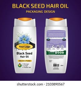 Black Seed Hair Oil Packaging Lable Design