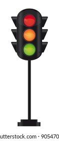 black semaphore over white background. vector illustration