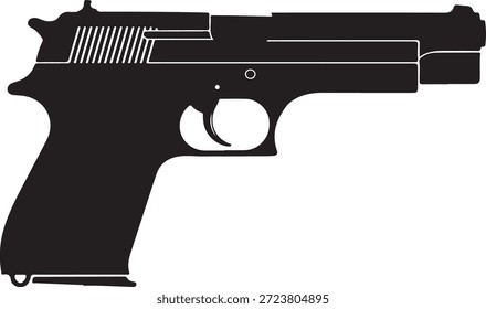 Pistola semiautomática preta silhueta handgun