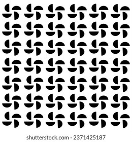 a black semi-circle image that is spun into a flower