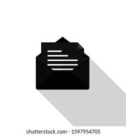 Black sending mail, flat design