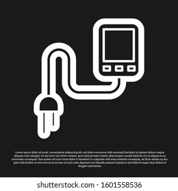 Black Sensor icon isolated on black background.  Vector Illustration