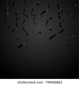 Black Serpentine And Confetti On A Black Background.