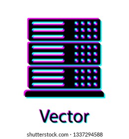 Black Server, Data, Web Hosting icon isolated on white background. Vector Illustration