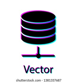 Black Server, Data, Web Hosting icon isolated on white background. Vector Illustration