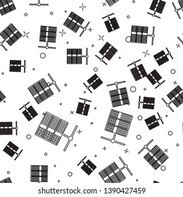 Black Server, Data, Web Hosting icon isolated seamless pattern on white background. Vector Illustration