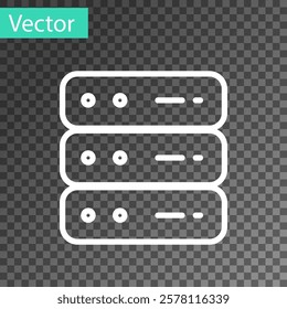 Black Server, Data, Web Hosting icon isolated on transparent background.  Vector