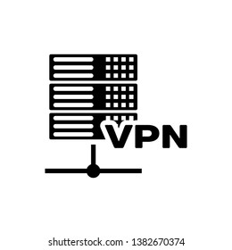 Black Server VPN icon isolated. Vector Illustration